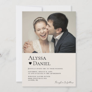 Invitation Photo minimaliste moderne Contemporary Code QR Mar