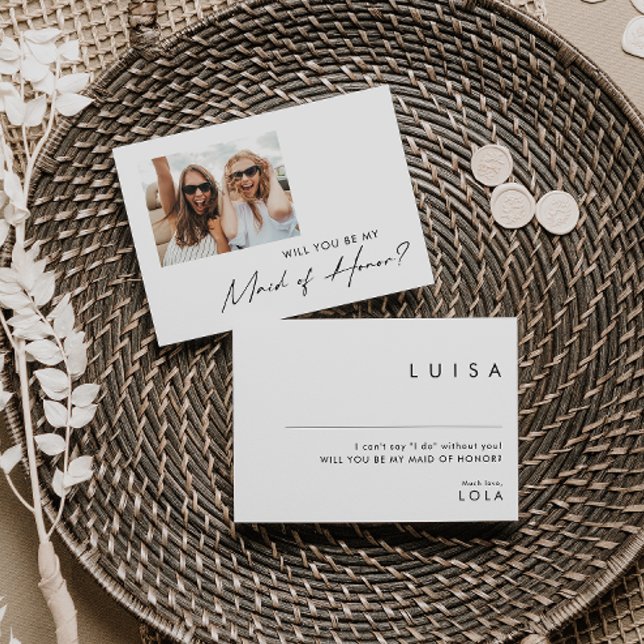 Invitation Photo minimaliste moderne de la proposition d'honn (Créateur téléchargé)