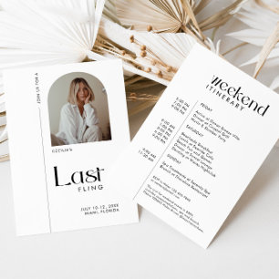 Invitation Photo minimaliste moderne "Dernier Fling" Bachelor