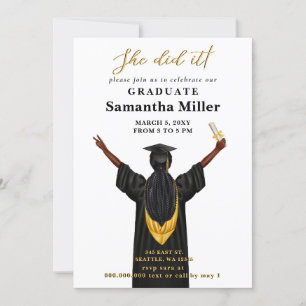 Invitation Photo Minimaliste Moderne Elle L'A Fait Diplôme