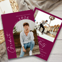 Photo minimaliste moderne Maroon Graduation Party