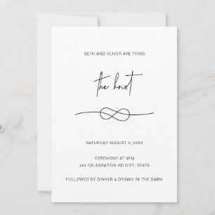 Invitation photo minimaliste moderne simple noeud