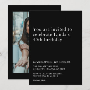 Invitation Photo minimaliste simple chaque année anniversaire