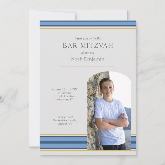 Invitation Photo Modern Bar Mitzvah (Devant)