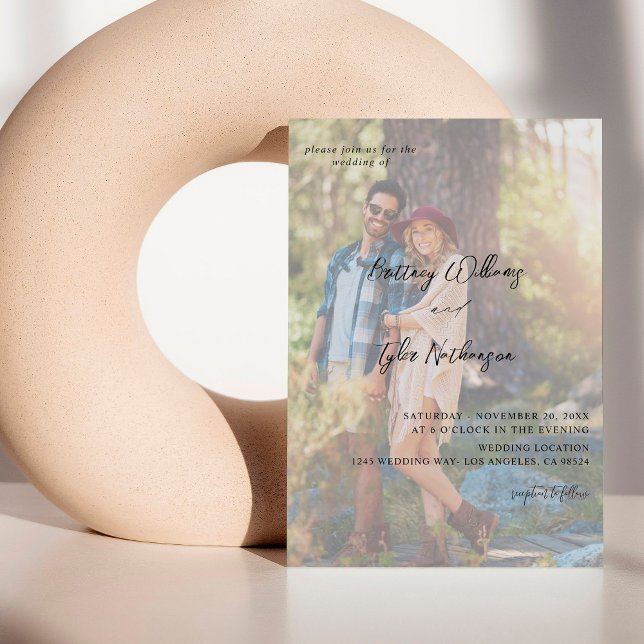 Invitation Photo moderne 12 Mariage vertical (Créateur téléchargé)