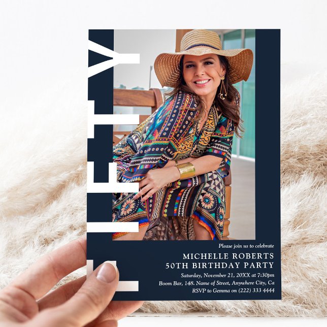 Invitation Photo moderne 50th Birthday Party (Créateur téléchargé)