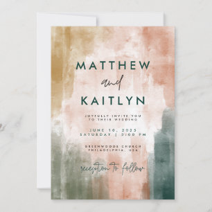 Invitation Photo moderne Abstrait Mariage de automne aquarell