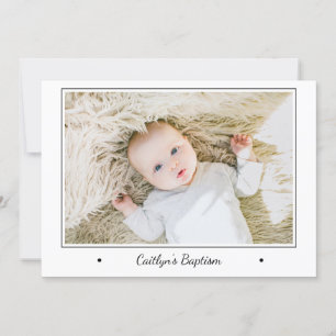 Invitation Photo moderne Baby Christening Baptême