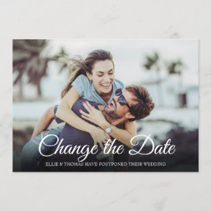 Invitation Photo moderne Changer la date reportée Annulée