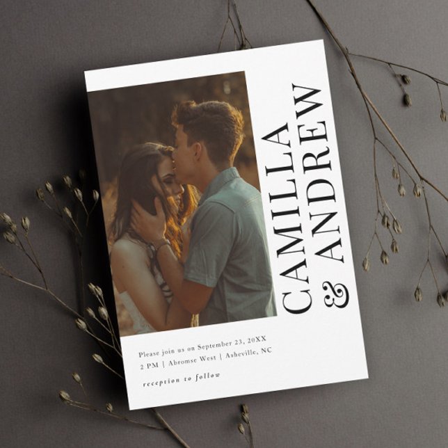 Invitation Photo moderne Code QR RSVP Mariage (Créateur téléchargé)