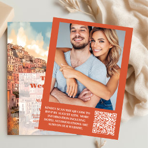 Invitation Photo Moderne Élégant Italie Destination Mariage