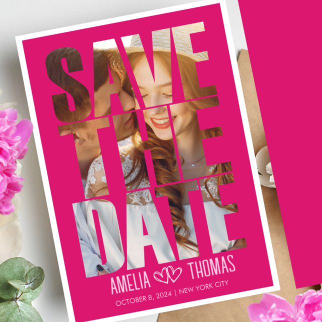 Invitation Photo moderne élégante Enregistrer la date Mariage (Créateur téléchargé)