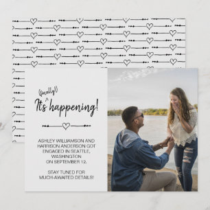 Invitation Photo moderne et drôle de fiançailles qui arrivent