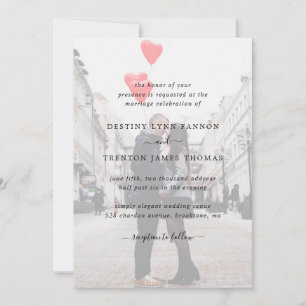 Invitation Photo moderne Faux Vellum tout en un Mariage