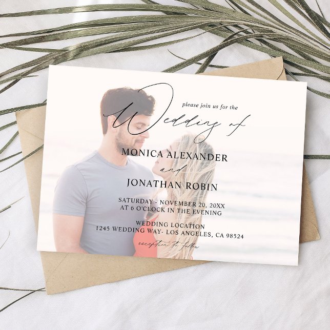 Invitation Photo moderne horizontale 4 Mariage (Créateur téléchargé)