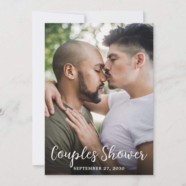 Invitation Photo moderne LGBTQ Couples Douche (Devant)