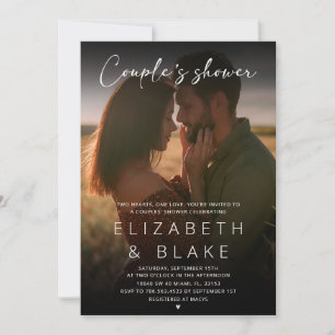 Invitation Photo moderne manuscrite Script Couple's Shower