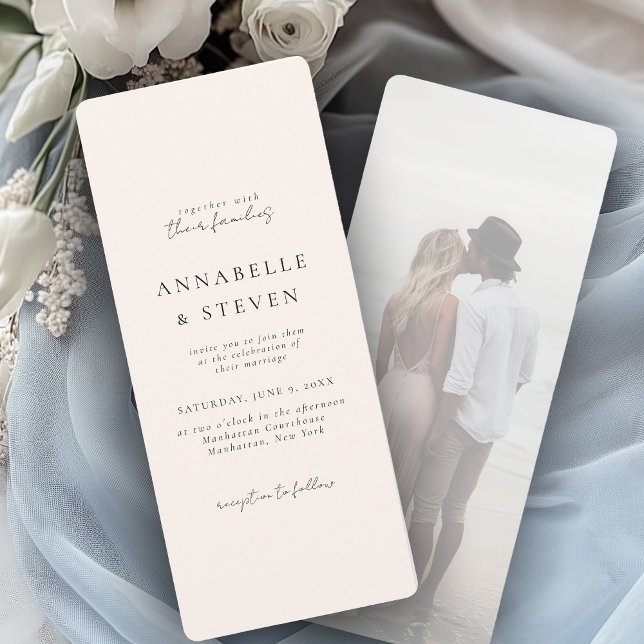 Invitation Photo, Moderne, Minimale, Beige, Mariage photo (Photo, Modern, Minimal, Beige, Wedding Invitation
)