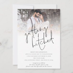 Invitation Photo moderne Obtention Hitch Code QR Mariage