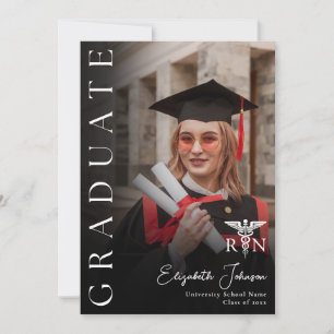 Invitation Photo moderne RN Nurse Graduation Party