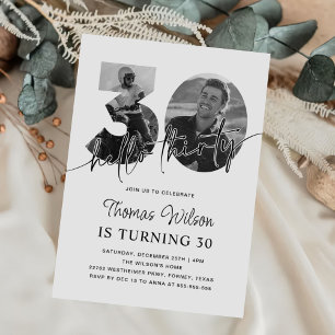 Invitation Photo moderne simple 30e anniversaire