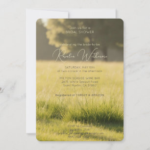 Invitation photo moderne verte meadow nuptiale douche