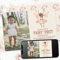 Photo modifiable Blush Pink Fairy Premier 1er anni