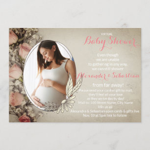 Invitation photo modifiable du Baby shower virtuel