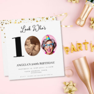Invitation photo Montage fête d'anniversaire 100 ans