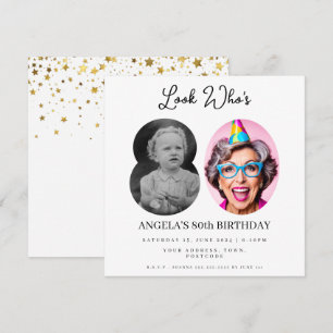Invitation photo Montage fête d'anniversaire 80 ans