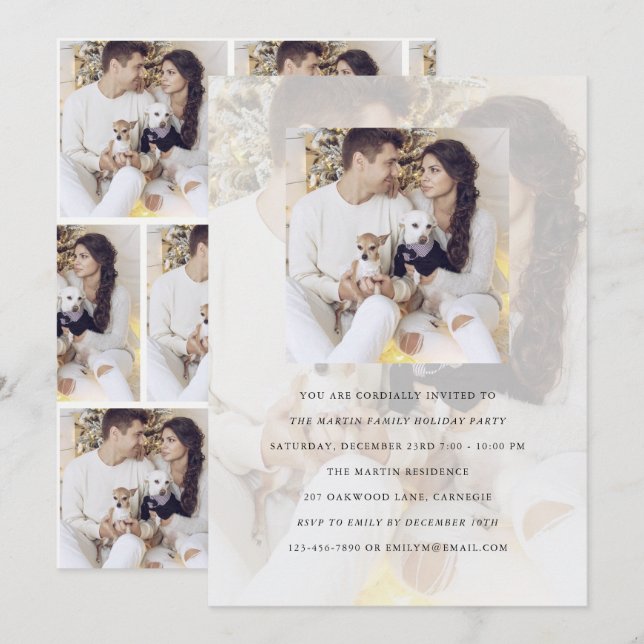Invitation photo multiphoto de la fête de vacances (Devant / Derrière)