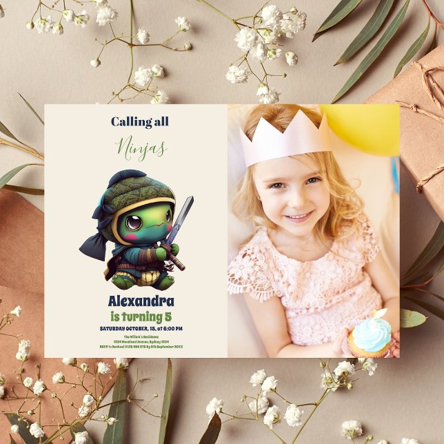 Invitation Photo Ninja Karate Arts martiaux fête d'anniversai (Créateur téléchargé)