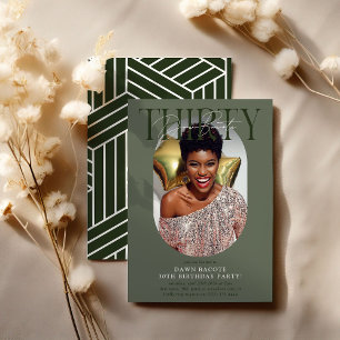 Invitation Photo Ovale moderne et signature 30e anniversaire