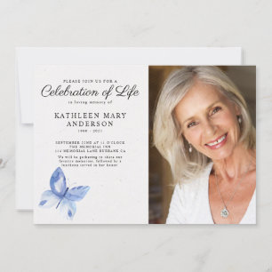 Invitation Photo Papillon Célébration de la vie