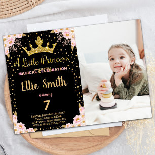 Invitation Photo Parties scintillant Couronne violet princess