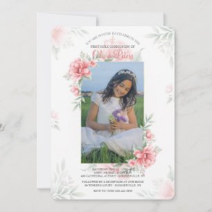 Invitation photo Perfect Rose Aquarelle