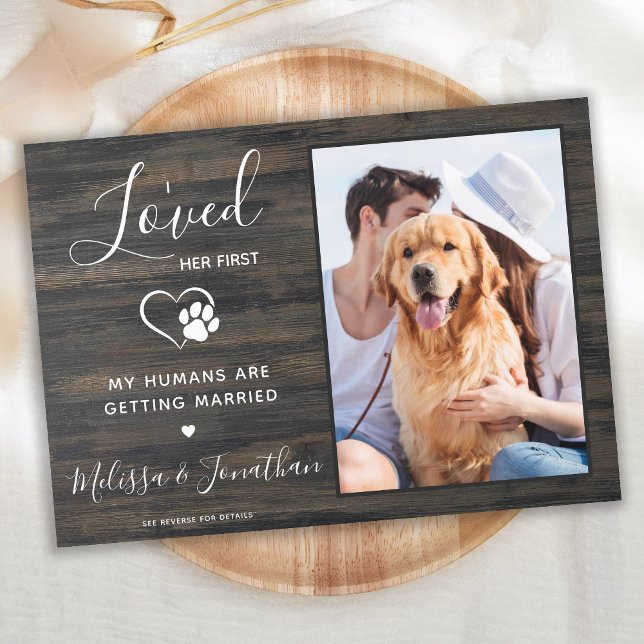 Invitation Photo personnalisé mariage rustique campagne chien (Créateur téléchargé)