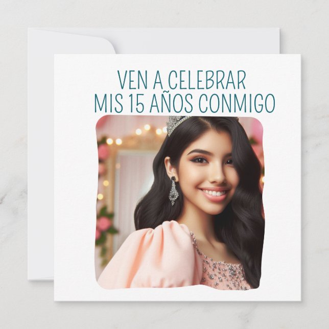 Invitation Photo personnalisée 15e anniversaire Mis Quince Qu (Devant)