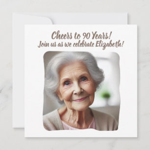 Invitation Photo personnalisée - 90 ans 90e anniversaire