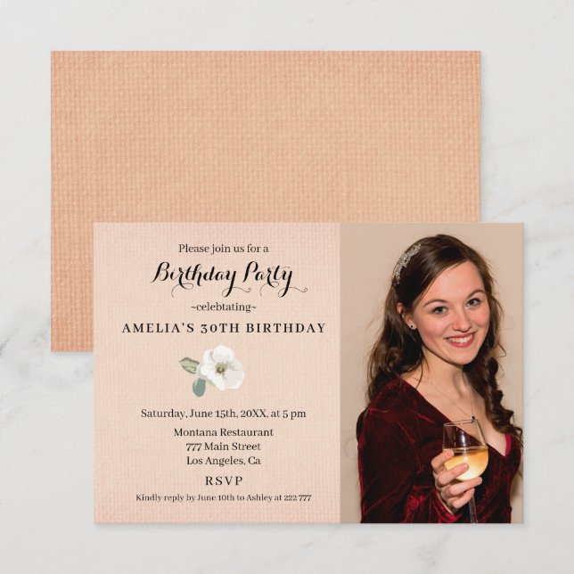 Invitation Photo personnalisée Anniversaire (Devant / Derrière)