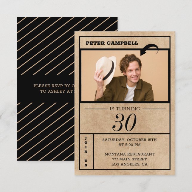 Invitation Photo personnalisée Anniversaire (Devant / Derrière)