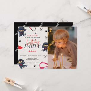 Invitation Photo personnalisée, anniversaire de ninja