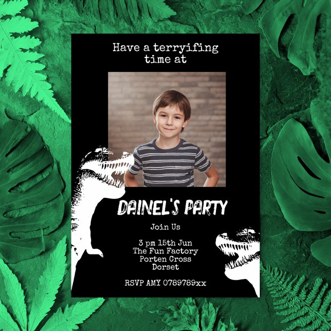 Invitation Photo personnalisée Dinosaur fête d'anniversaire (Créateur téléchargé)