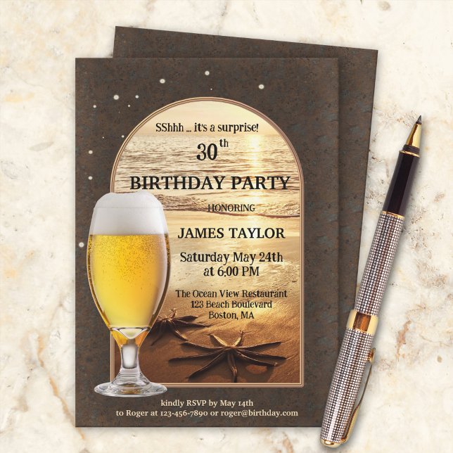 Invitation Photo personnalisée Fête d'anniversaire de la bièr (Créateur téléchargé)