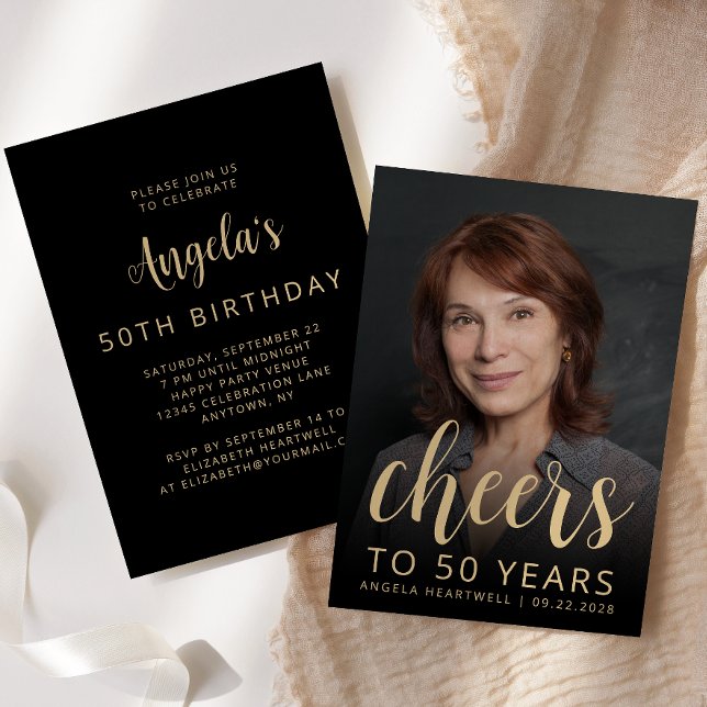 Invitation Photo personnalisée Fête du 50e anniversaire (Créateur téléchargé)