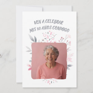 Invitation Photo Personnalisée Mes 80 Ans - 80 Years Custom