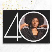 Photo personnalisée minimaliste noir blanc 40e ann