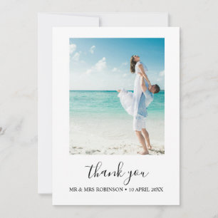 Invitation Photo personnalisée Modern Beach Mariage Merci