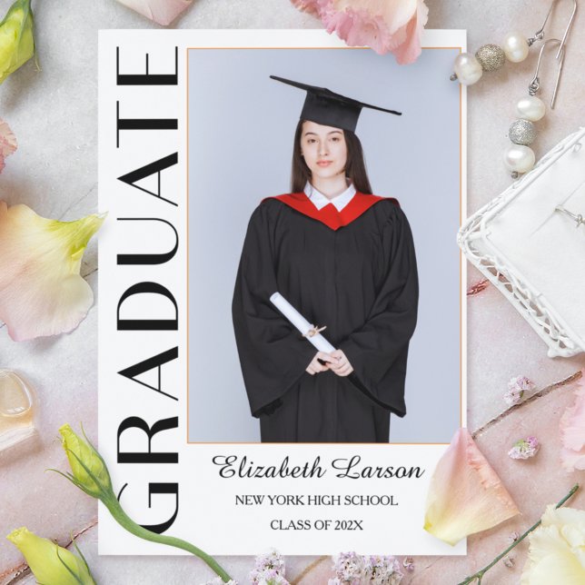 Invitation Photo personnalisée Moderne Élégant Diplôme Supéri (Créateur téléchargé)