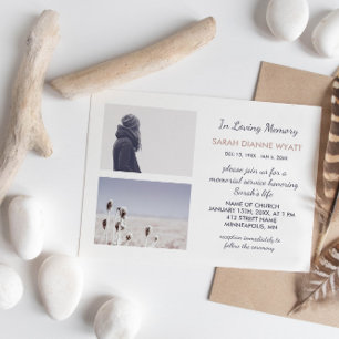 Invitation Photo personnalisée   Service commémoratif d'hiver